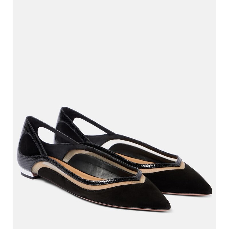 Aquazzura Cinemax suede ballet flats