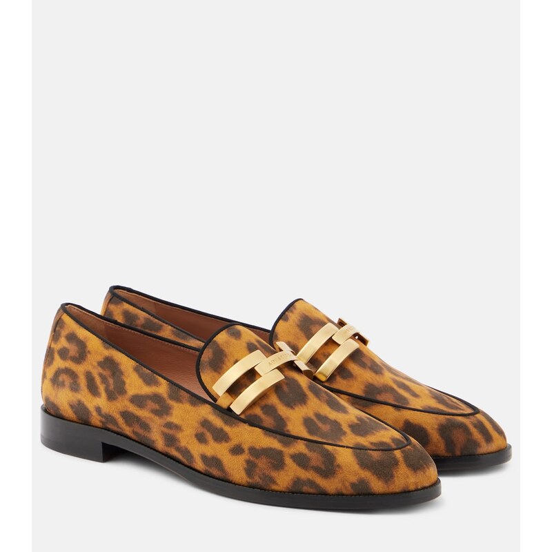 Aquazzura Brandi leopard-print leather loafers