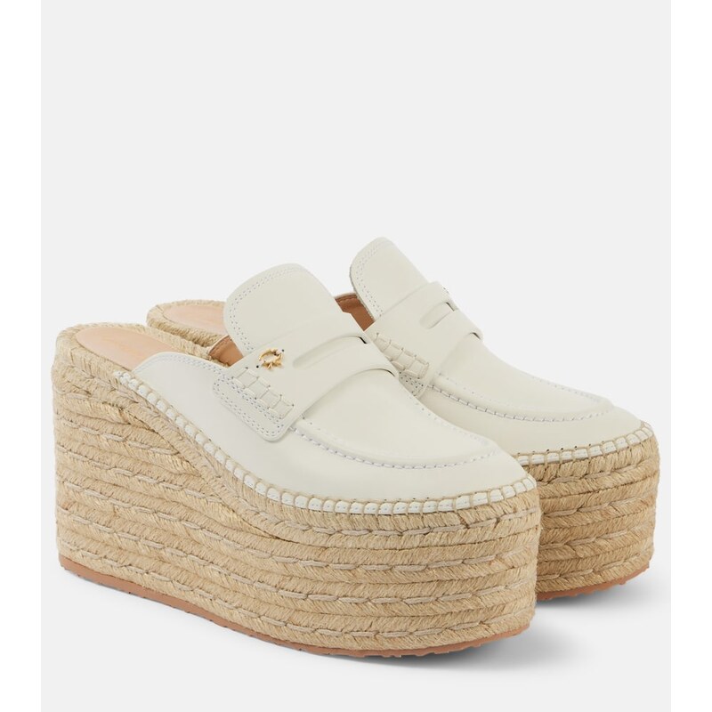 Gianvito Rossi Leather espadrille wedges
