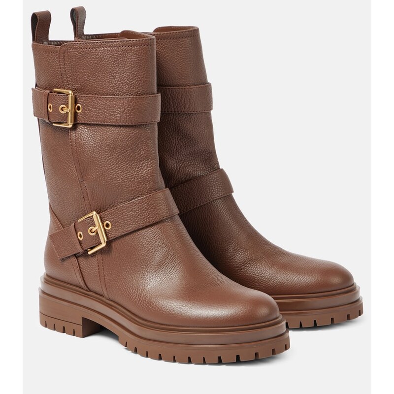 Gianvito Rossi Thiago leather biker boots