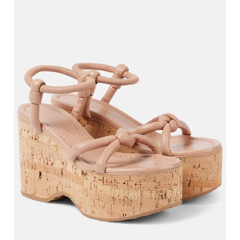 Gianvito Rossi Leather wedge sandals