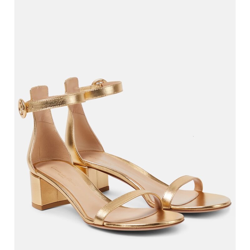 Gianvito Rossi Gaeta 45 metallic leather sandals