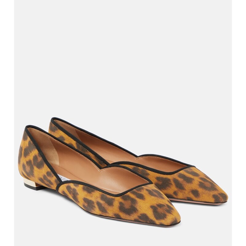Aquazzura Maia Flay leather ballet flats
