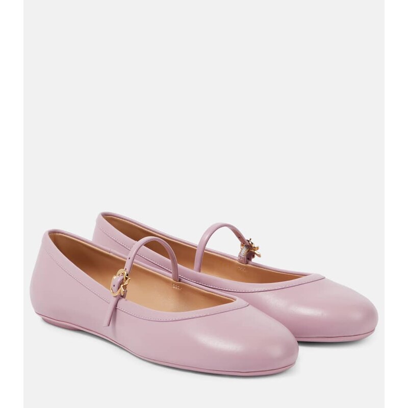 Gianvito Rossi Carla leather Mary Jane flats
