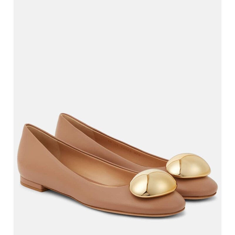 Gianvito Rossi Sphera leather ballet flats