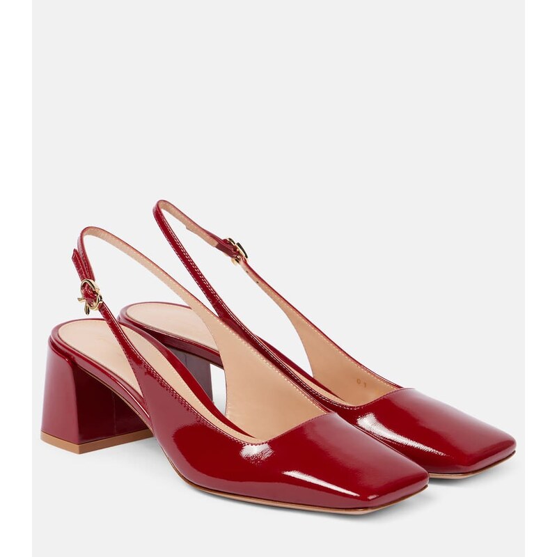 Gianvito Rossi Freeda patent leather slingback pumps