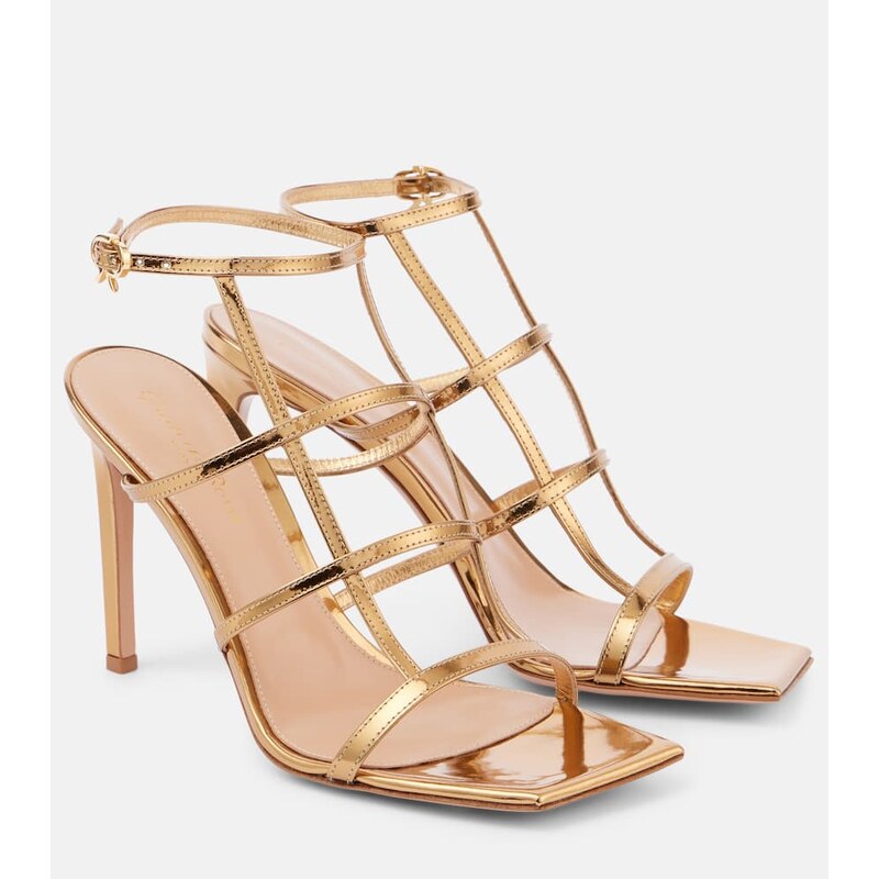 Gianvito Rossi Mondry metallic leather sandals