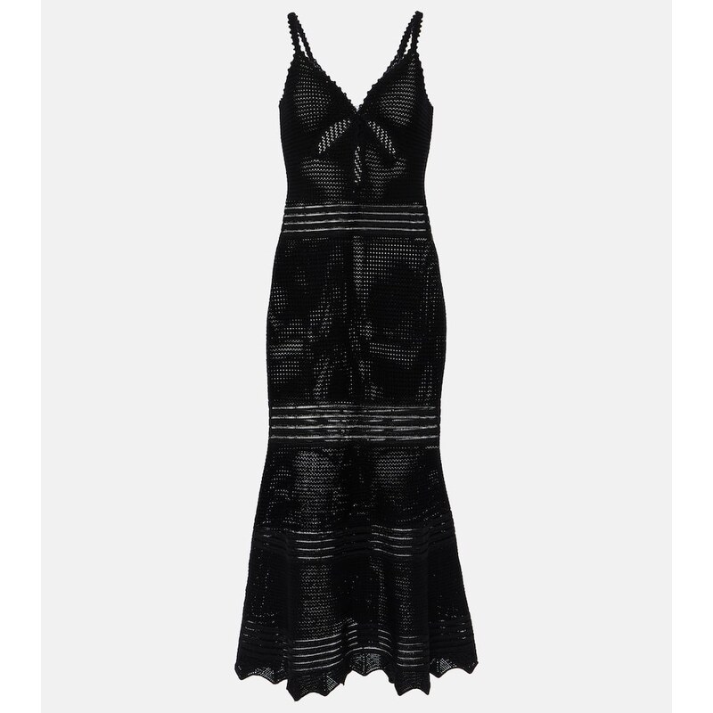 Self-Portrait Crochet midi dress