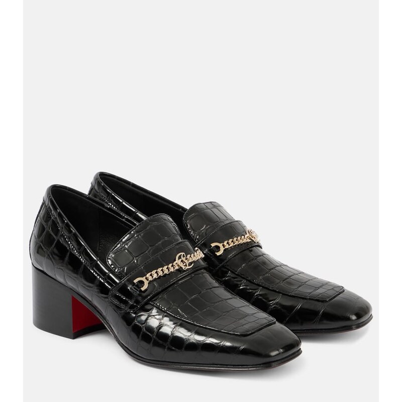 Christian Louboutin MJ Moc croc-effect leather loafers