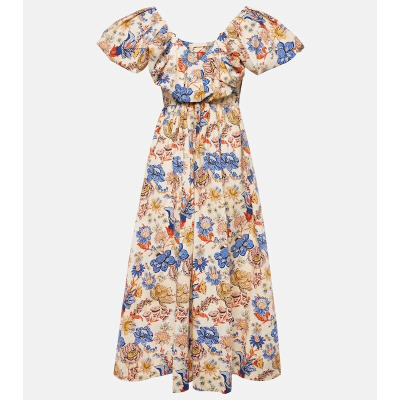 Ulla Johnson Francesca floral cotton poplin midi dress