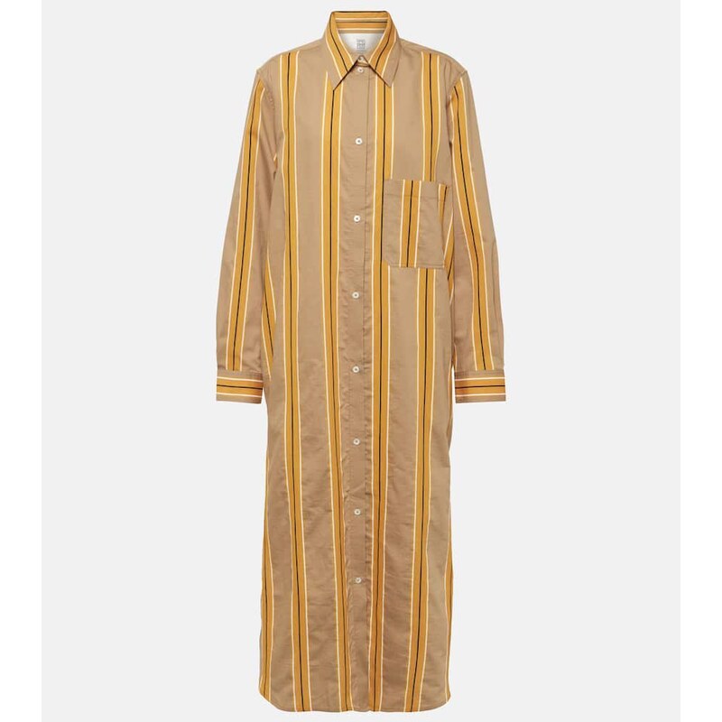 Toteme Jacquard striped cotton-blend shirt dress