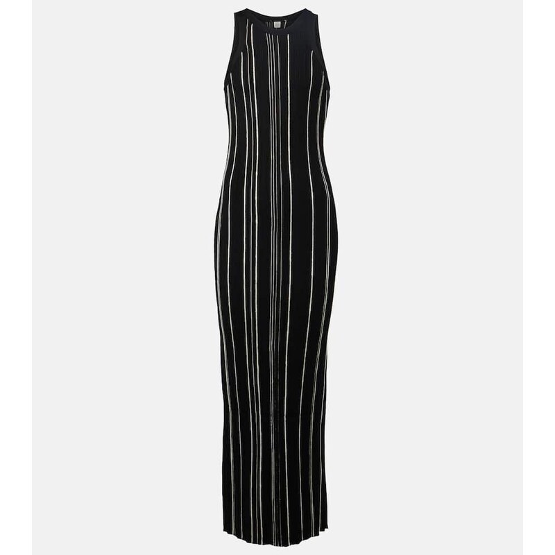 Toteme Striped ribbed-knit maxi dress