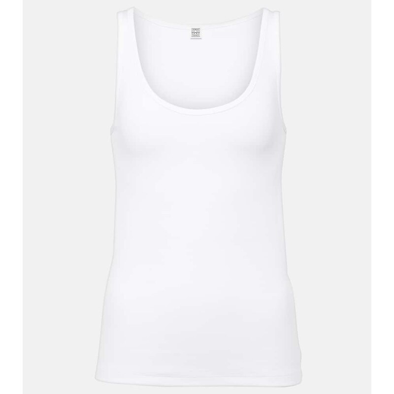 Toteme Ribbed-knit cotton-blend jersey tank top
