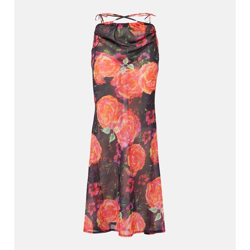 Bananhot Floral chiffon beach cover-up