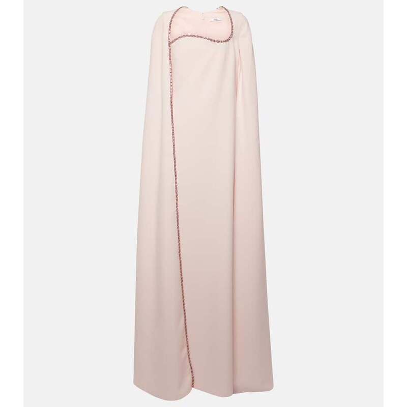 Safiyaa Mattia caped embellished crÃªpe gown