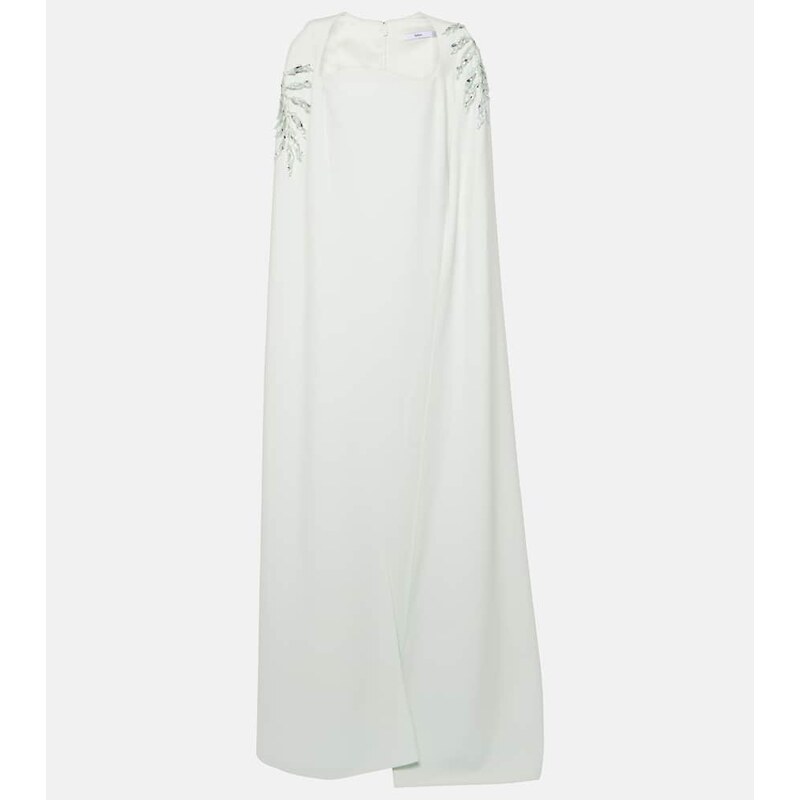 Safiyaa Mattia embellished caped crÃªpe gown