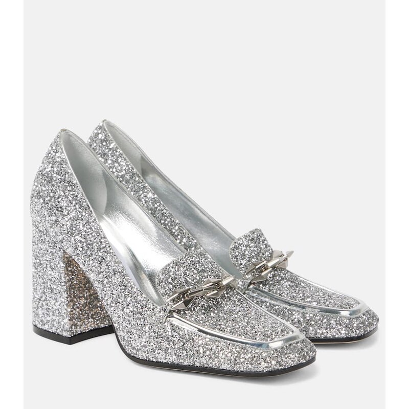 Jimmy Choo Diamond Tilda 85 glitter loafer pumps