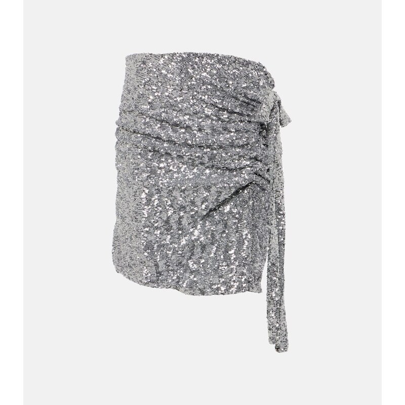 Sukénko Rabanne Sequined miniskirt v barvě stříbrná