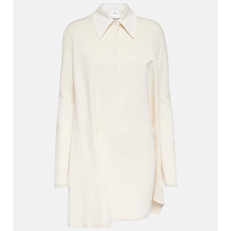 Courrèges Asymmetric cotton-blend piqué minidress