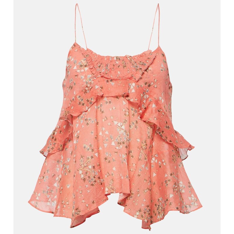 Isabel Marant Anissa floral cotton and silk tank top