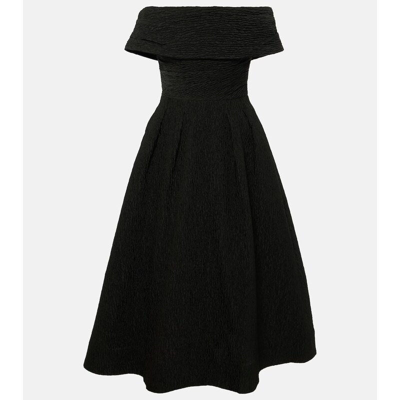Rebecca Vallance Bridal Helene off-shoulder brocade midi dress