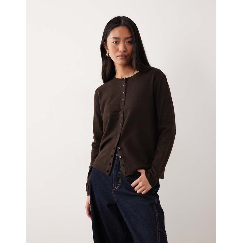 JDY cardigan in chocolate brown