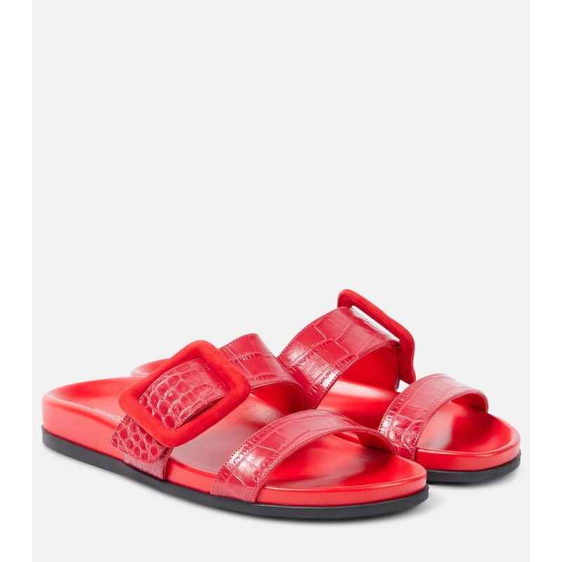 Manolo Blahnik Mayfu croc-effect leather sandals