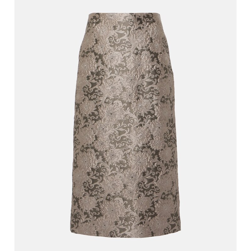 S Max Mara Diletta jacquard midi skirt