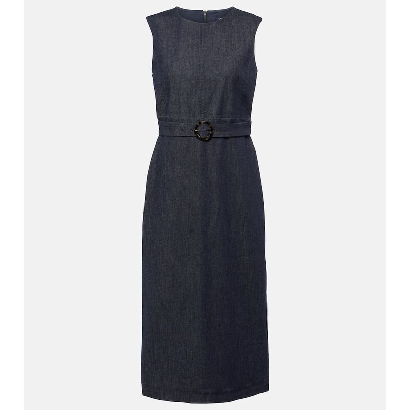 S Max Mara Cotton-blend denim shift dress
