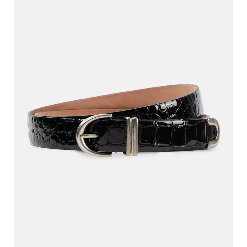 Khaite Bambi croc-effect patent leather belt