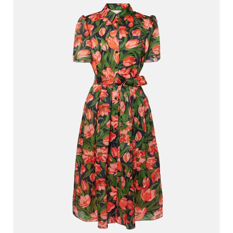 Carolina Herrera Floral silk shirt dress