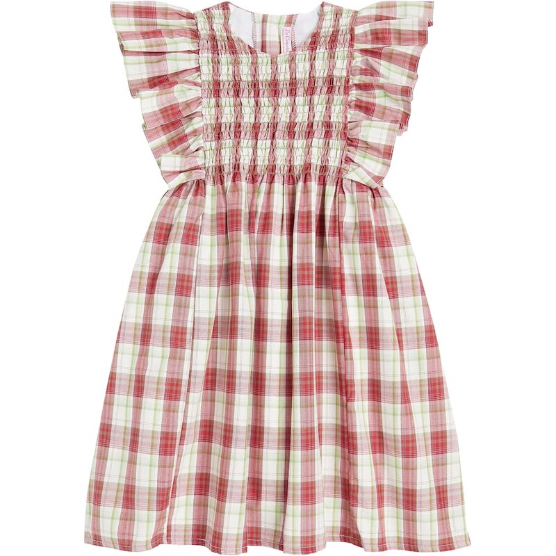La Coqueta Blanca checked cotton-blend dress