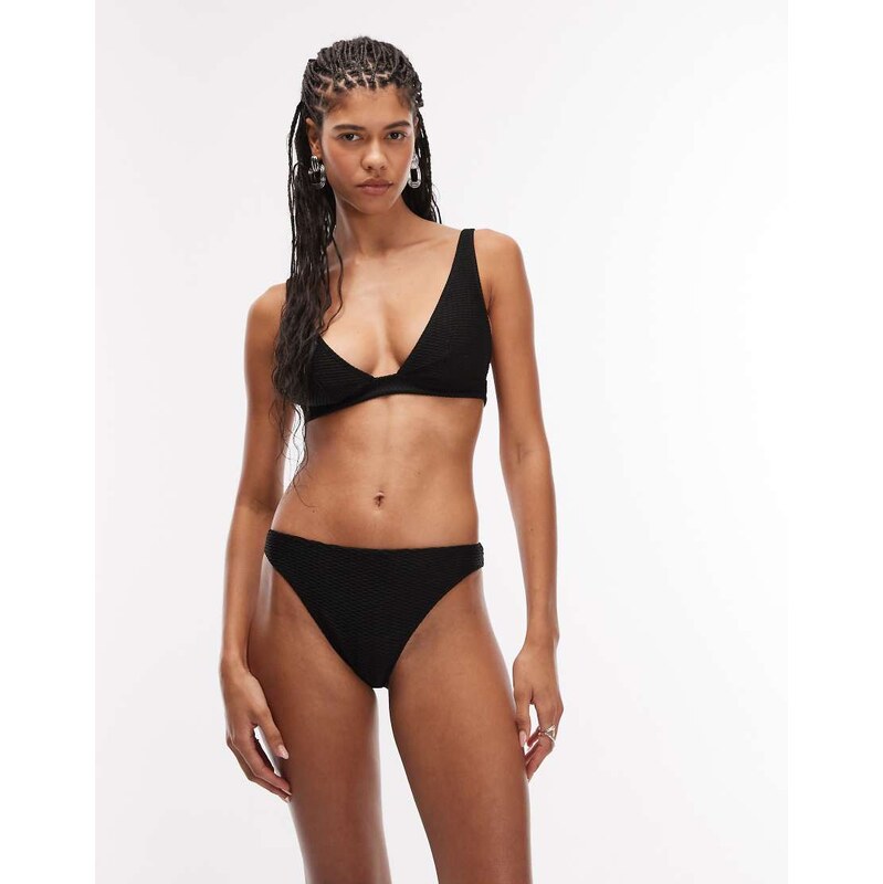 & Other Stories mix and match textured bikini bottoms in black