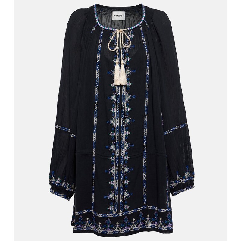 Marant Etoile Parsley embroidered cotton voile minidress