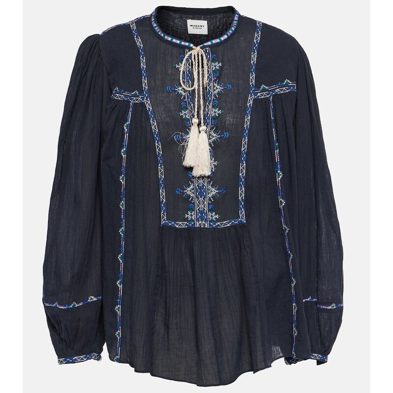 Marant Etoile Silekia embroidered cotton blouse