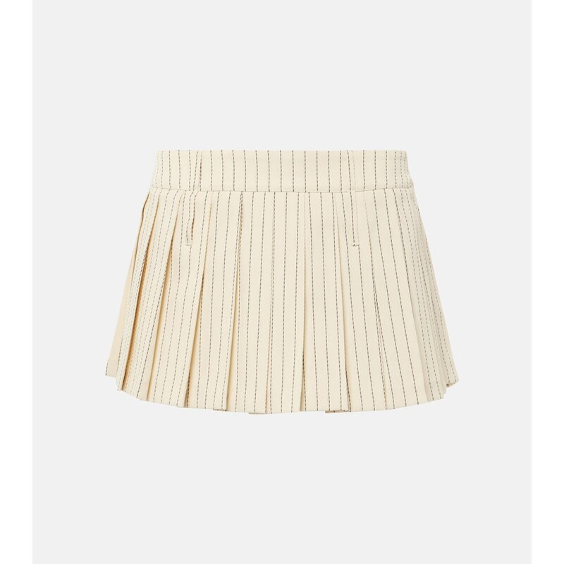 The Frankie Shop Blake pleated pinstripe twill miniskirt