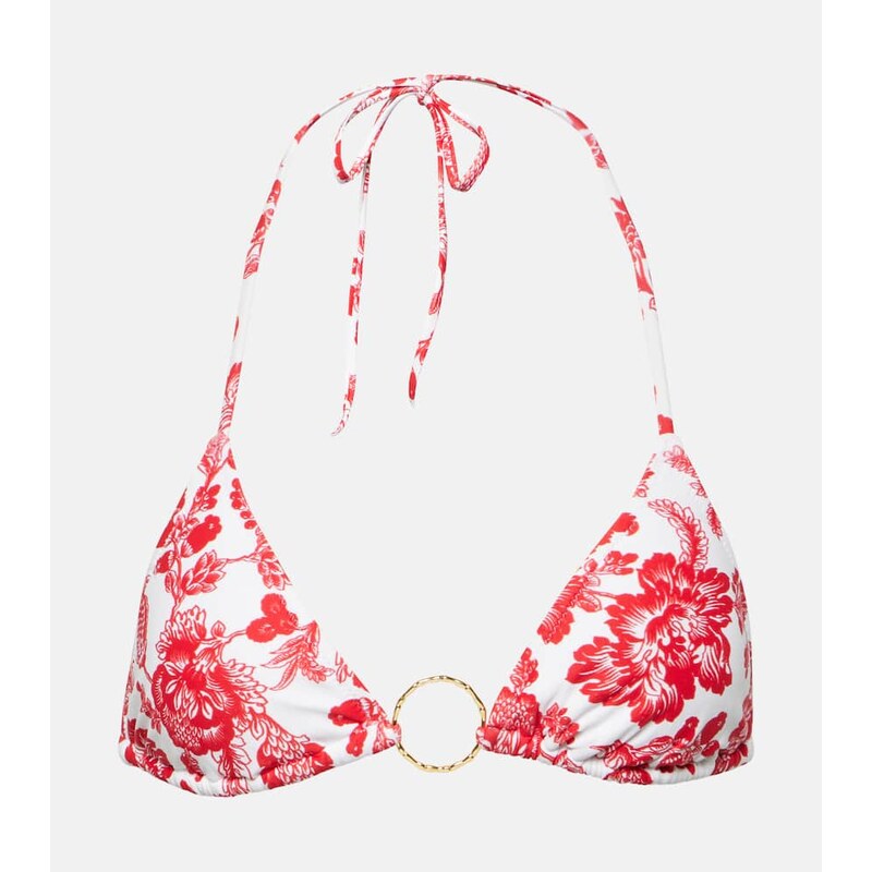 Melissa Odabash Miami ring-detail floral bikini top