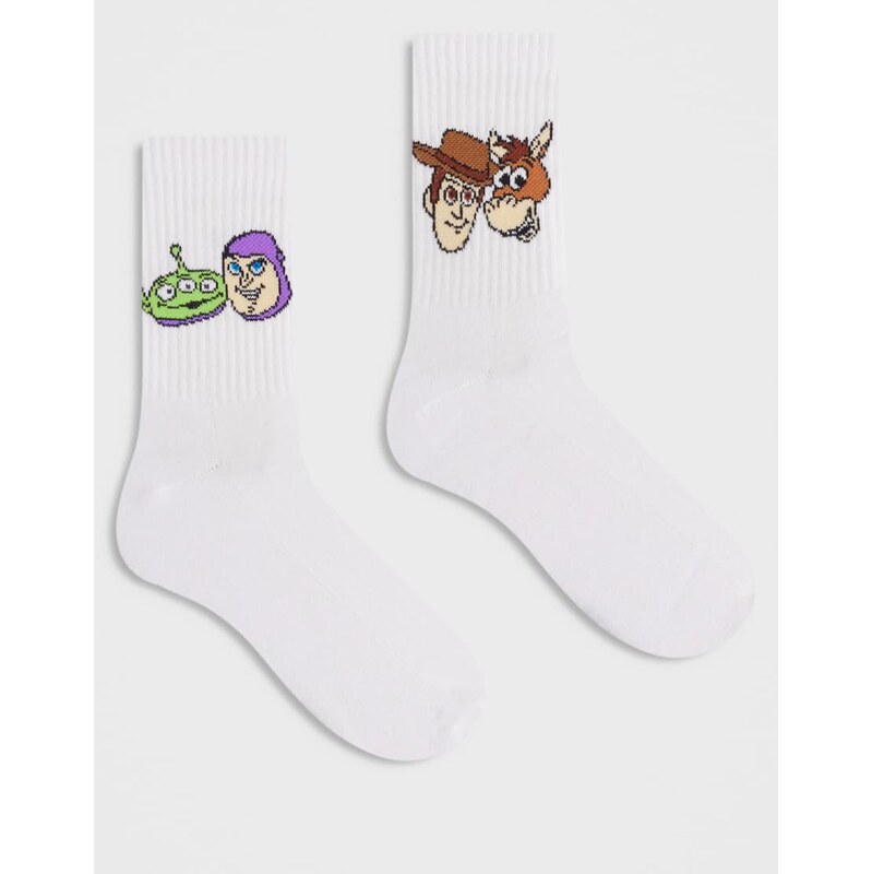 ASOS DESIGN 2 pack socks with Toy Story graphic in white 113271833
