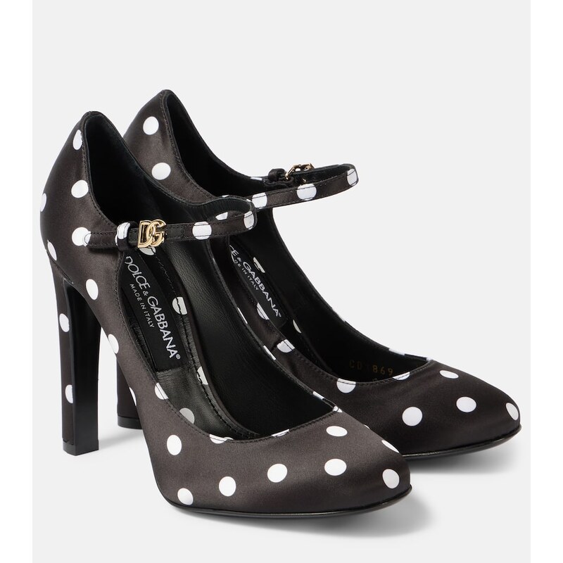 Dolce&Gabbana Sharon polka-dot satin Mary Jane pumps