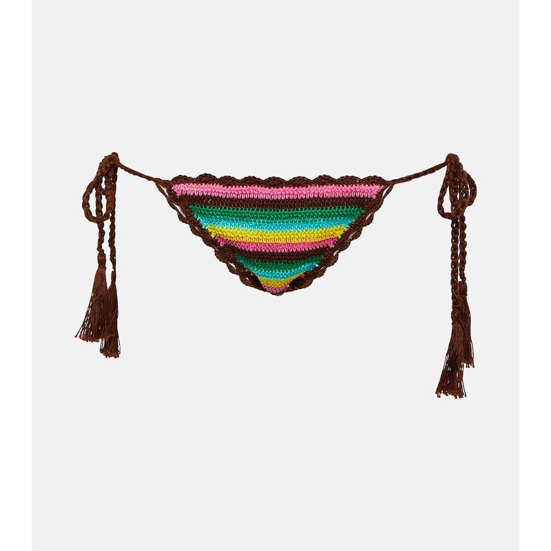 Anna Kosturova Striped crochet bikini bottoms