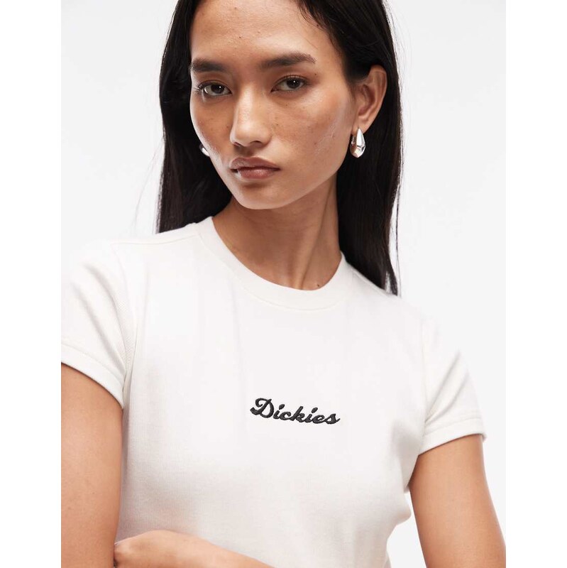 Dickies Wellsville baby tee in white 113271871