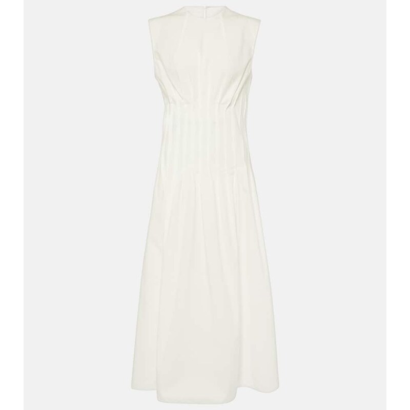 Khaite Wes pleated cotton poplin maxi dress