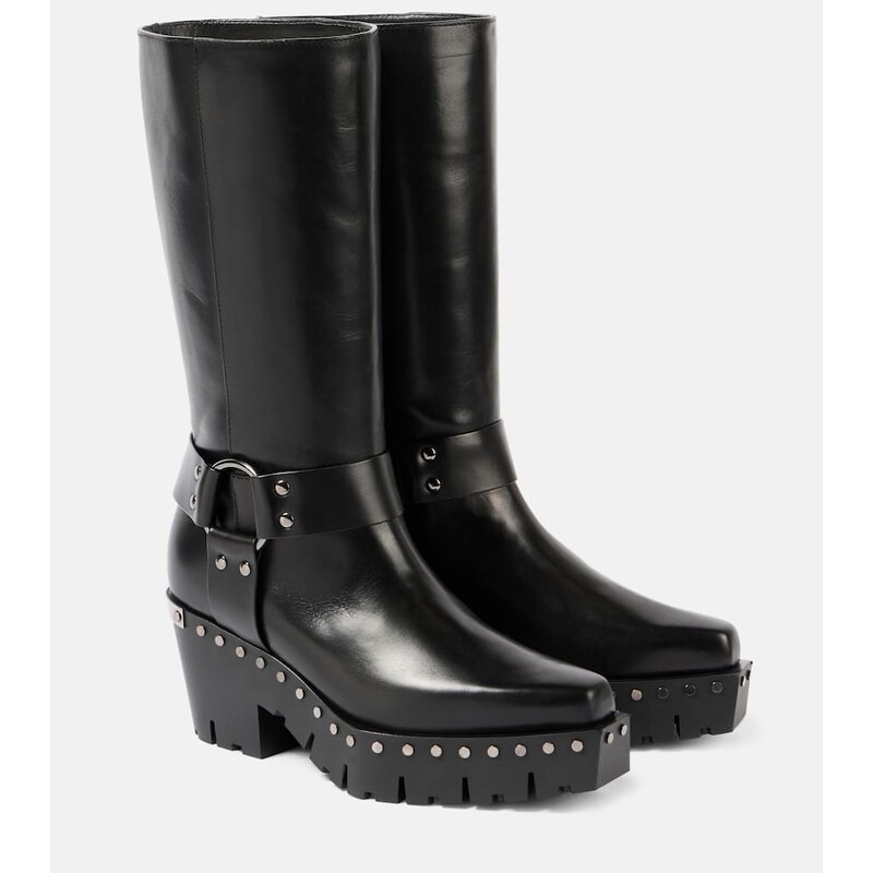 Jimmy Choo Quinn 75 studded leather biker boots