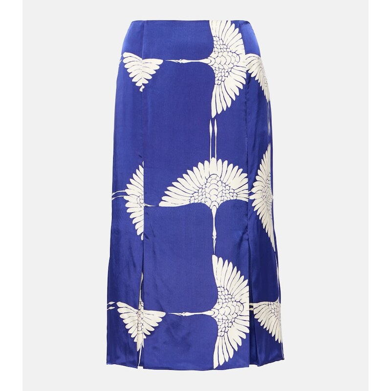 Khaite Levy printed twill midi skirt