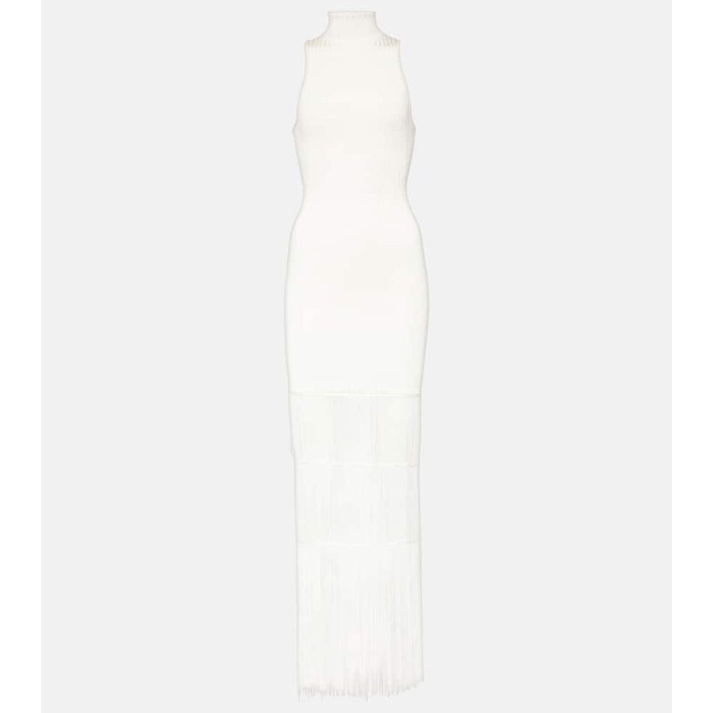 Khaite Zare fringed ribbed-knit maxi dress