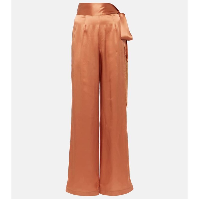 Taller Marmo Verdi silk satin wide-leg pants