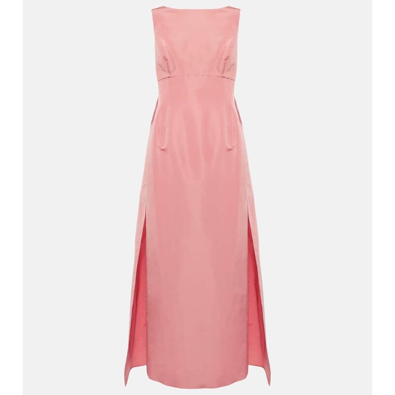 Oscar de la Renta Caped silk faille gown