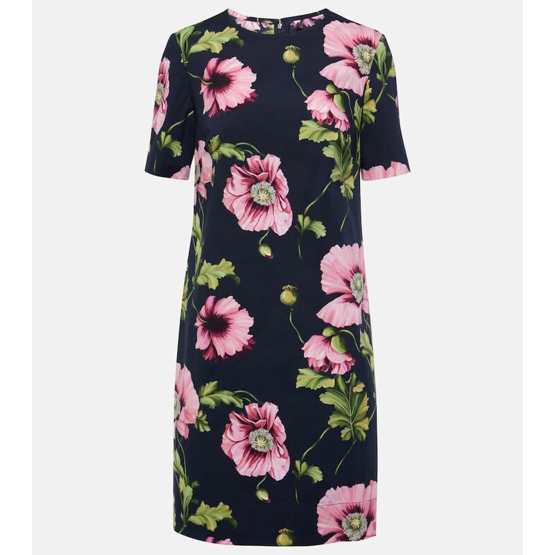 Oscar de la Renta Floral cotton-blend minidress
