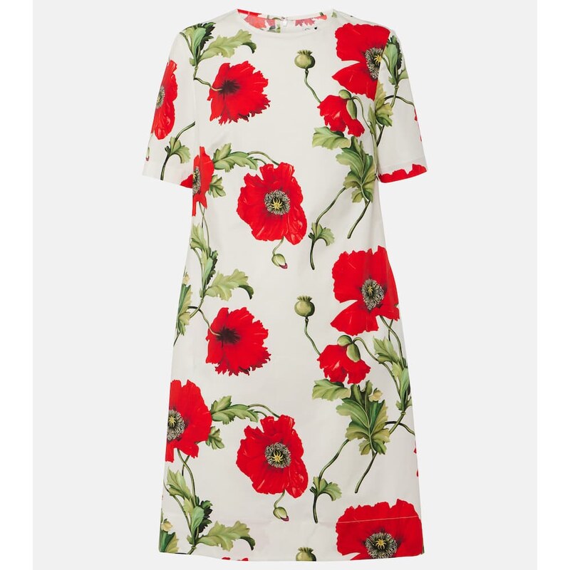 Oscar de la Renta Floral cotton-blend minidress
