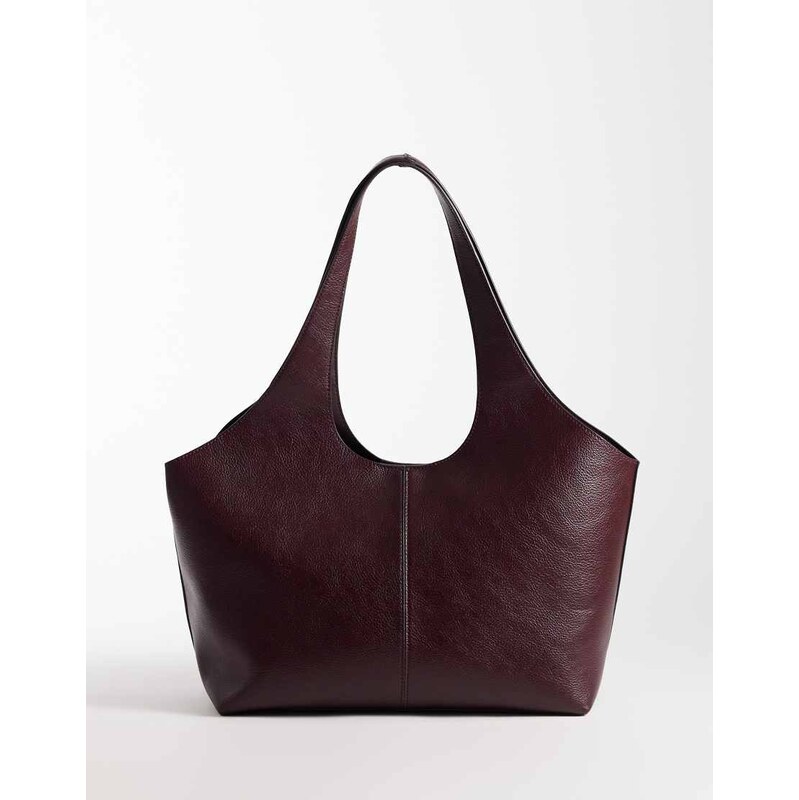 Mango minimal faux leather tote bag in cherry red 113271932